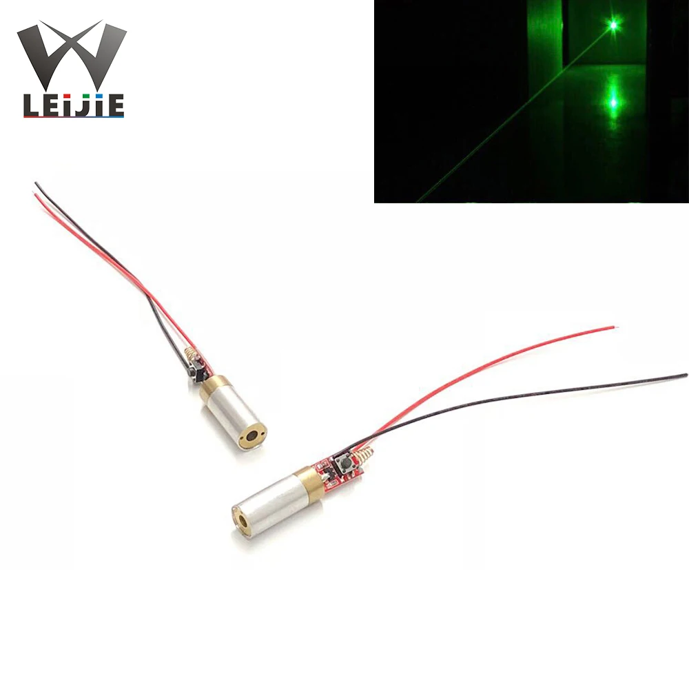 

2pcs 532nm 250mW DOT 2.8V-3.7V 12x30mm Green Laser Module Positioning Laser Head LD Light LED Modue with Spring Switch