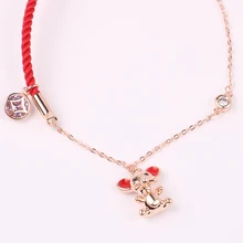 Mouse Animale милый браслет модные циркониевые браслеты медная подвеска красная линия веревочная нить ювелирные изделия браслеты для женщин