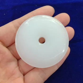 

Natural Xinjiang White Jade Ping An Buckle Pendant