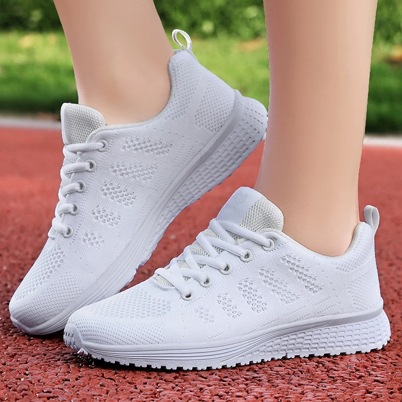 Running Shoes Women Casual Sport Men Running Weave Air Mesh Sneakers Non Slip Breathable Jogging