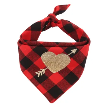

Dog Bandana Scarf Cute Love Heart Pattern Decorative Cotton Collar for Wedding Party Pet Triangular Bandages