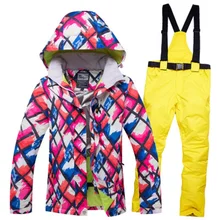Winter Women Ski Suit Ski Jacket and Pants for Women Warm Waterproof Windproof Skiing and Snowboarding Suits Female Ski Coat