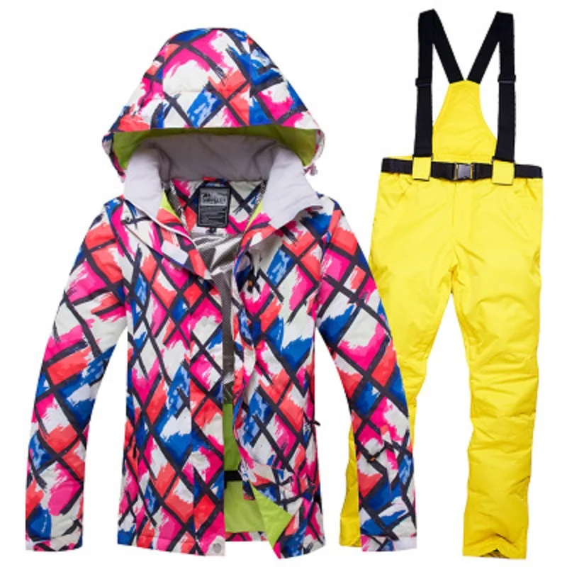 

Winter Women Ski Suit Ski Jacket and Pants for Women Warm Waterproof Windproof Skiing and Snowboarding Suits Female Ski Coat