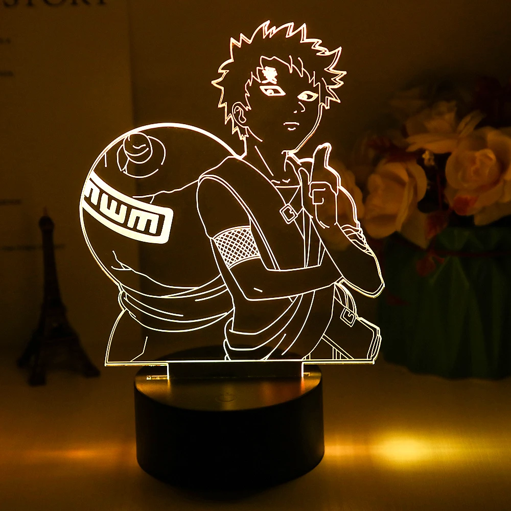 

3D Lamp NARUTO Gaara Figure Children's Night light LED Anime Japanese Manga Battery Lamp Room Decor Baby Sleep Nightlight Gift