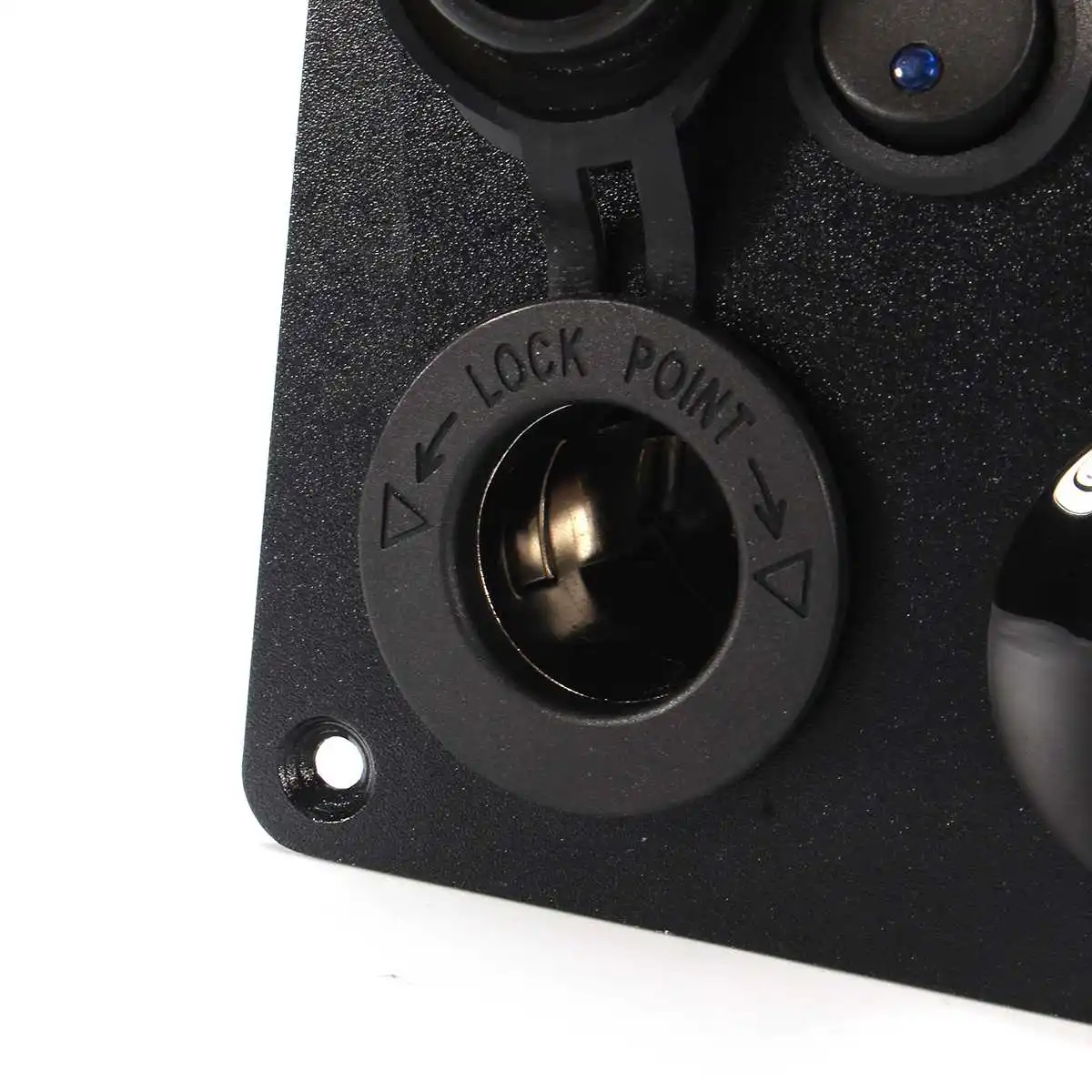 5 Gang Car Marine Boat Universal LED Rocker Switch Panel Circuit Digital Voltmeter Dual USB Port 12V Outlet with DIY sticker