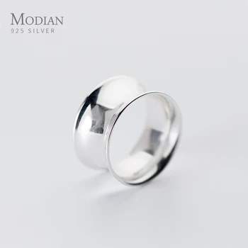 

Modian Classic Simple Big Ring for Women Gift Sterling Silver 925 Fashion Geometric Wide Ring Punk Style Fine Jewelry Bijoux