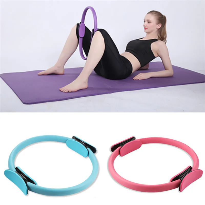 Resistance Pilates Circle Double Handled Exercise Wheel Yoga Home Fitness Ring 