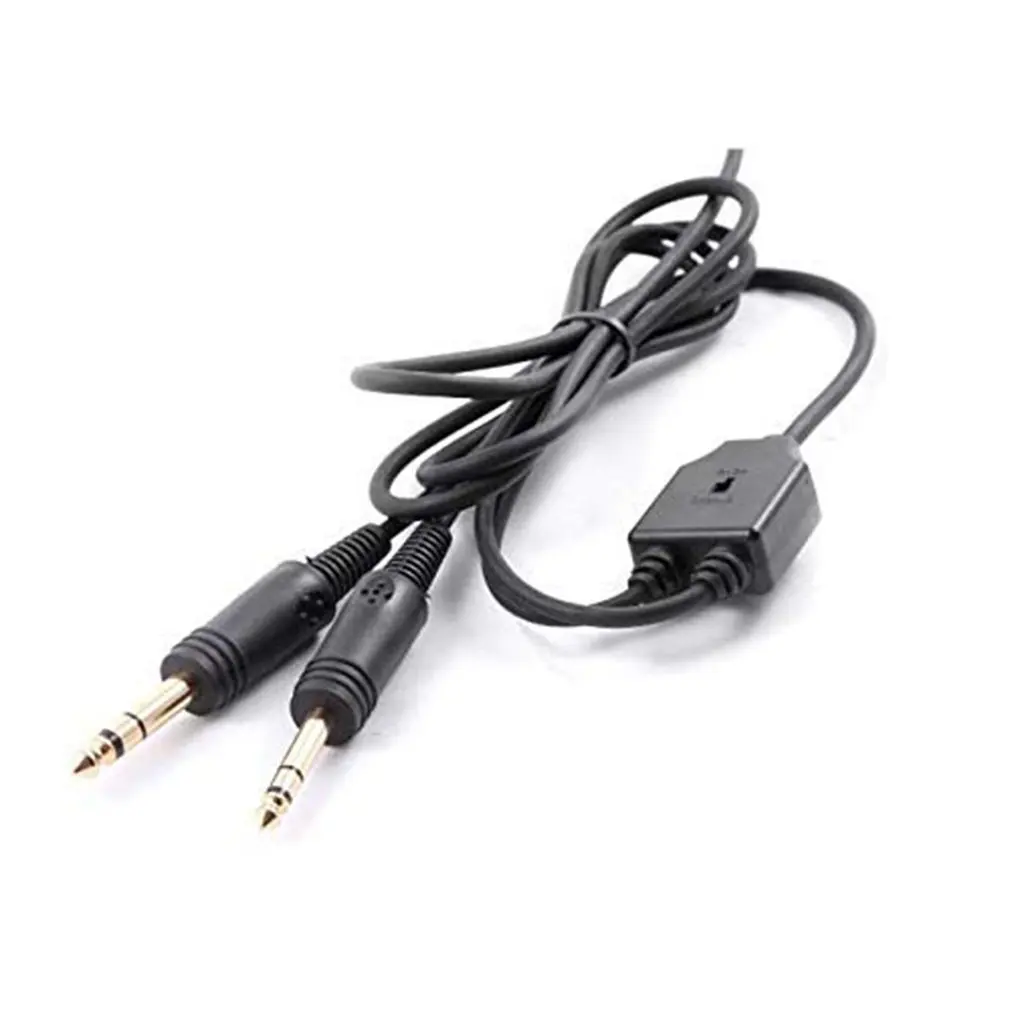 2 м DIY кабель DIY Сменный кабель для авиационных наушников гарнитура плоскость 1/4 двойной разъем GA кабель для наушников
