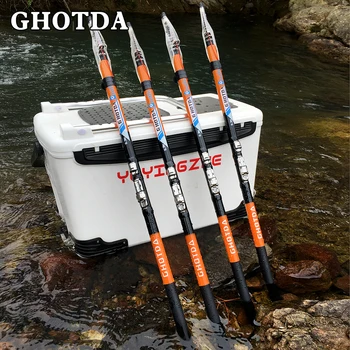 

GHOTDA Telescopic Rock Fishing Rod Carbon Fiber Carp Feeder Rod Pesca 2.7/3.6/4.5/5.4/6.3M Travel Boat Rod