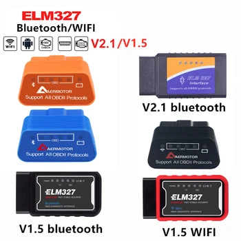 

V1.5/v2.1 ELM327 obd2 scanner OBD car diagnostic tool Mini Car code reader scanner For Android IOS system WIFI/Bluethooth