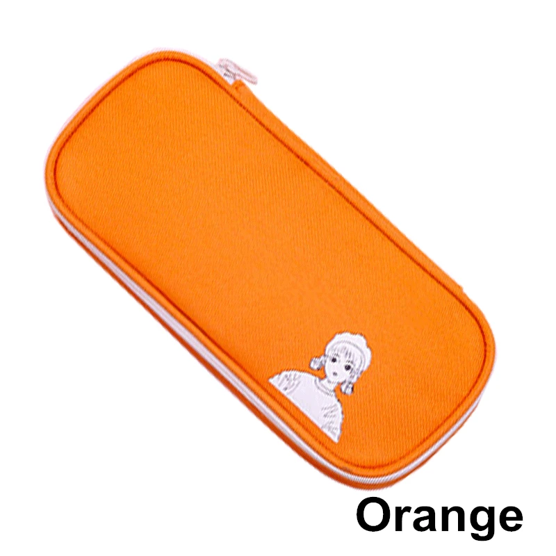 1pcs orange Милый школьный чехол для карандашей с единорогом, школьный чехол для карандашей, кавайный пенал для карандашей для девочек и мальчиков, милый большой пенал для карандашей, канцелярские принадлежности - Цвет: 1pcs orange