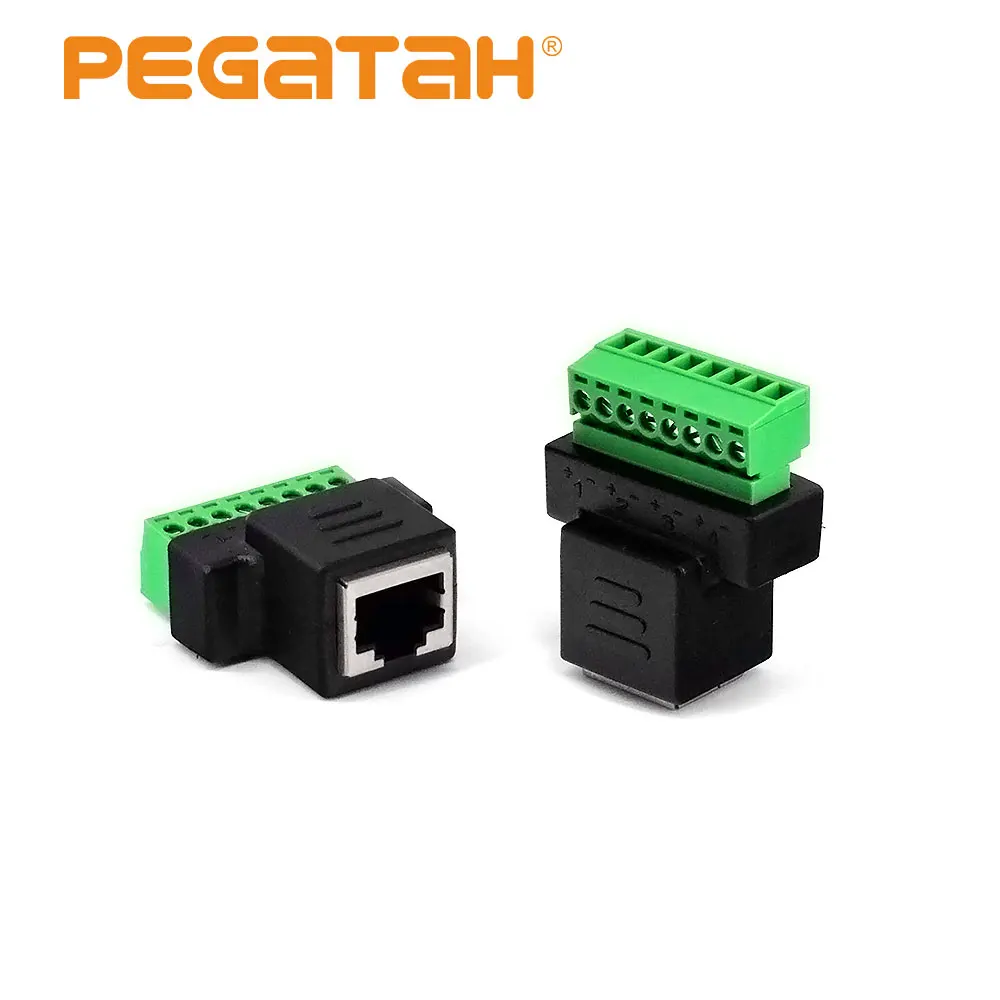 Коннектор питания постоянного тока RJ45 под пайку Бесплатная Зеленый терминал