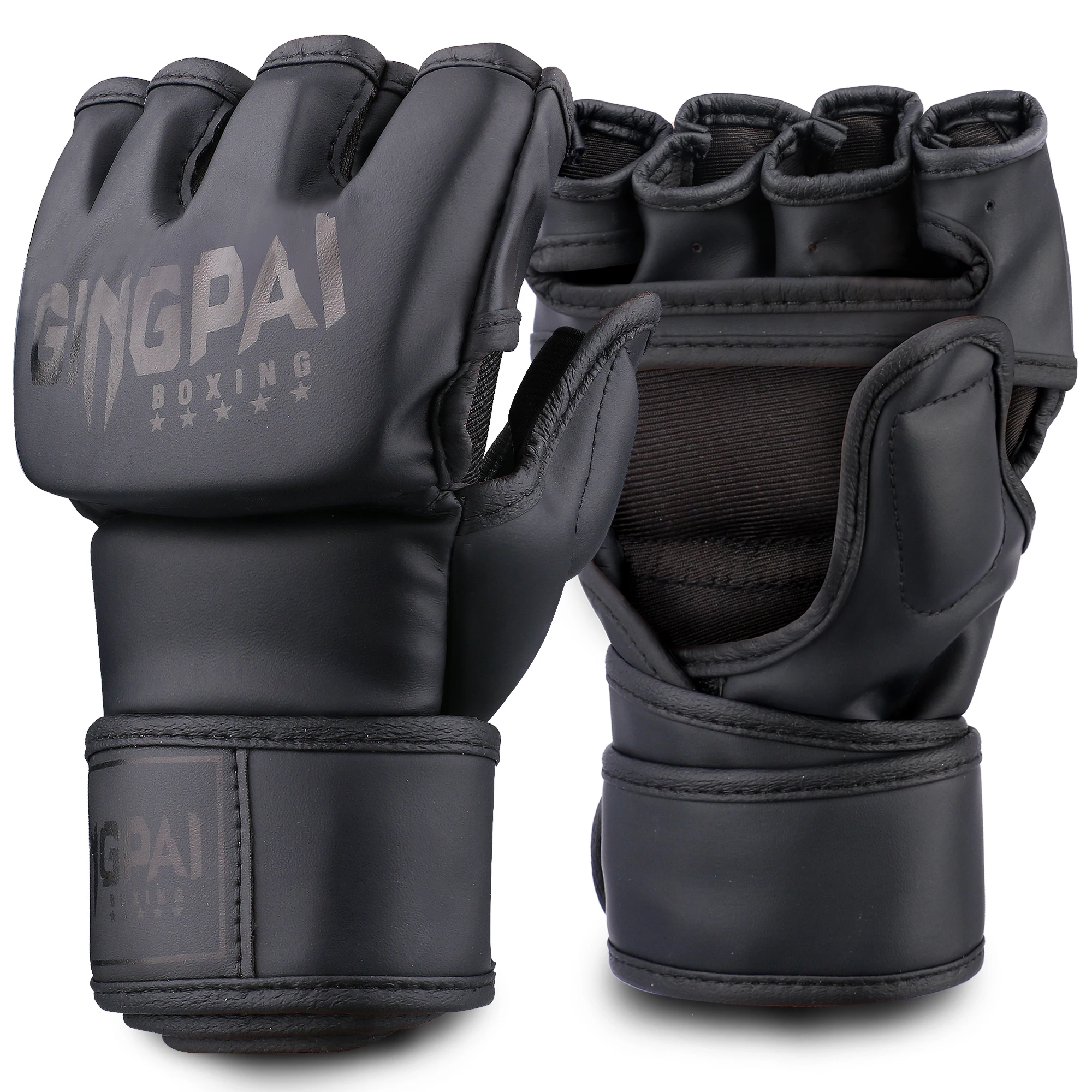 Guantes medios mitones MMA para hombres y mujeres, bolsa pesada de boxeo sin dedos con más guantes de remo para Kickboxing Sparring Muay Thai - AliExpress