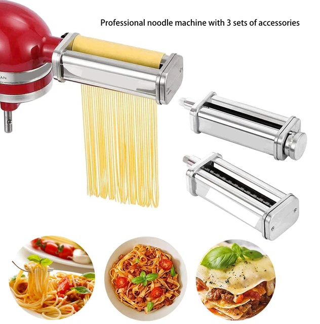 Pasta Maker Machine, Mixer Attachments, Pasta Roller and Cutter Set,  Kitchen Mixer Accessories, 3 Pieces