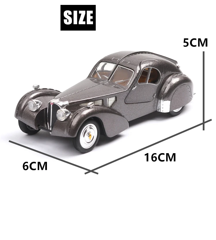 1:28 Bugatti классический автомобиль античный автомобиль модель машины коллекция подарок оттяните назад автомобиль