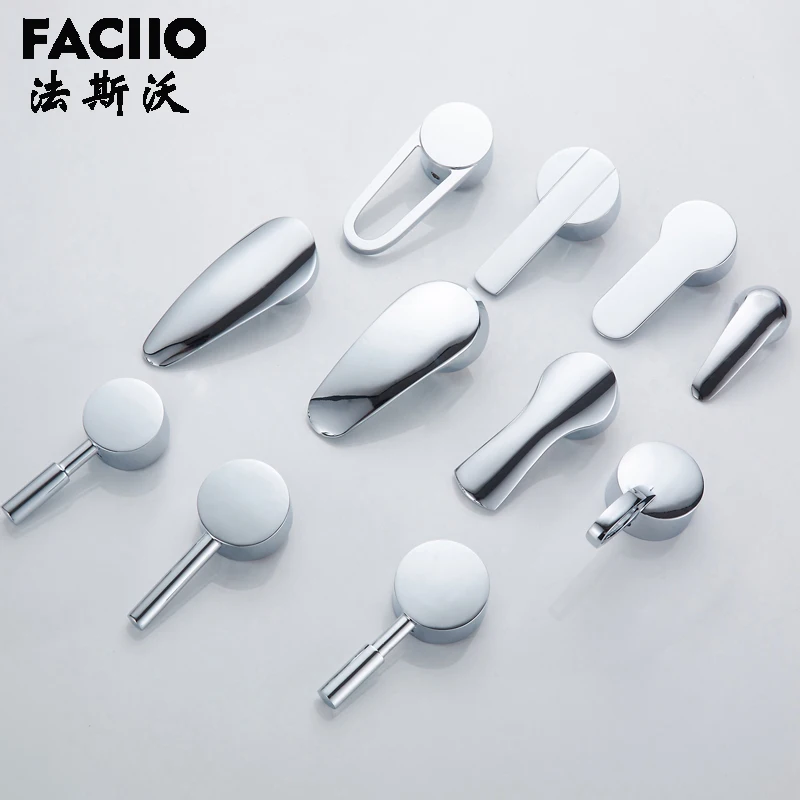 FACIIO Bathroom replacement Faucet Handle Chrome Plated Faucet Accessories Basin Mixer for 35mm/40mm Cartridge Spool Faucet
