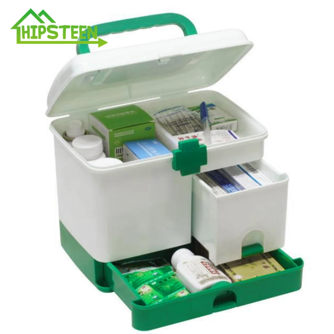 Большая семейная коробка для аптечки, медицинский ящик для хранения, медицинский пластиковый органайзер для сбора лекарств, контейнер для хранения