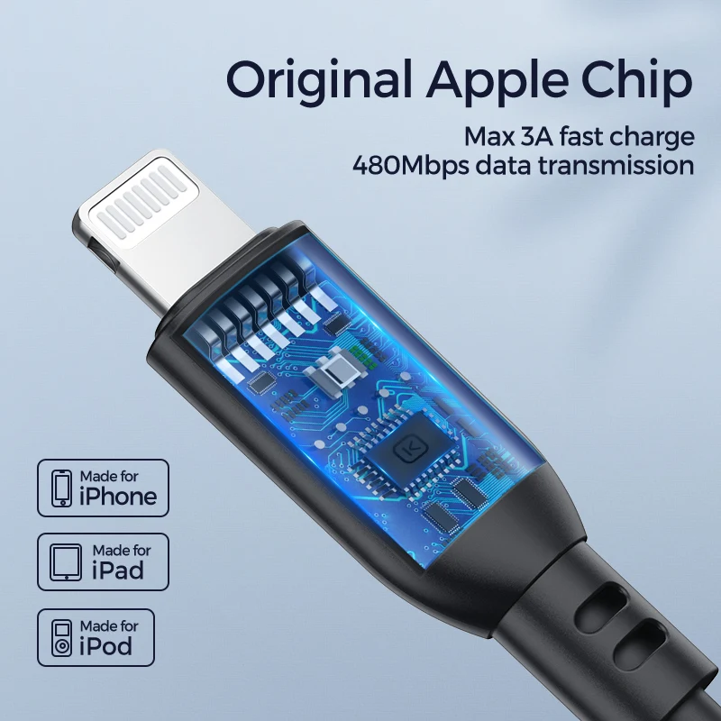 KUULAA MFi USB C к Lightning Кабель для iPhone 11 Pro Max X XS 8 XR 18 Вт PD Быстрая зарядка usb type C кабель для Macbook USB-C шнур