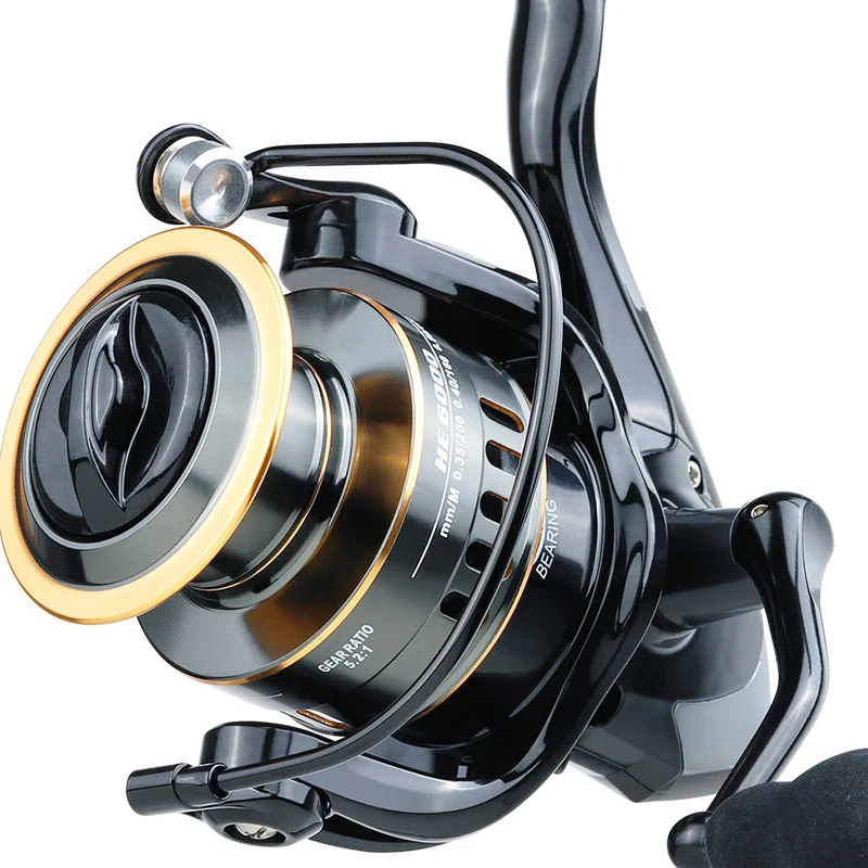 Fishing Reel HE 500-7000 Series Max Drag 10kg Spool Metal Line Cup  Freshwater Long Throw Spinning Wheel