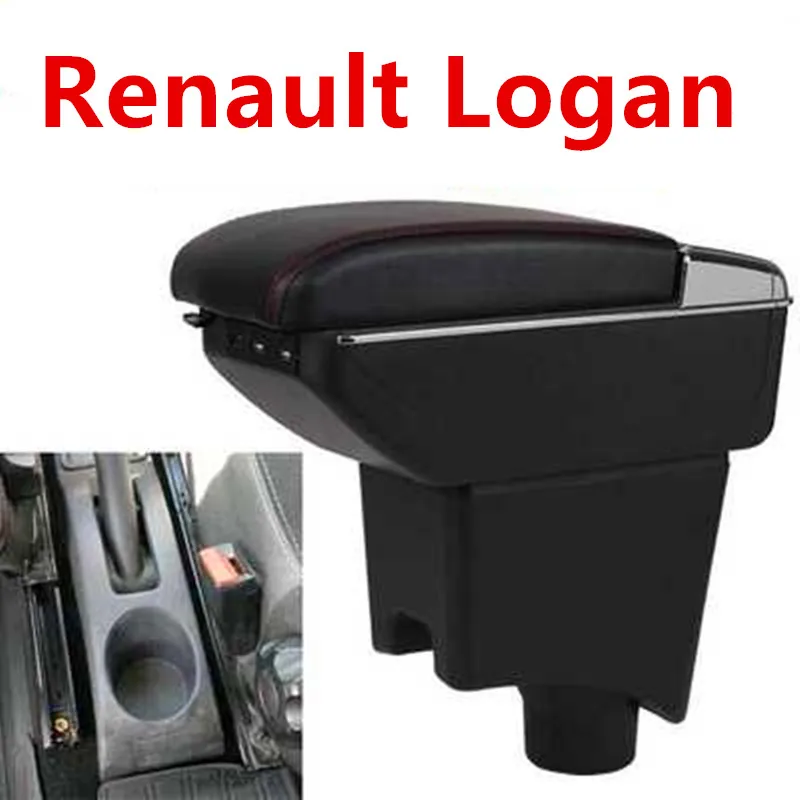 

For Renault Dacia Sandero Logan 2013 - 2017 Rotatable armrest box Central console storage box ashtray USB Charging with
