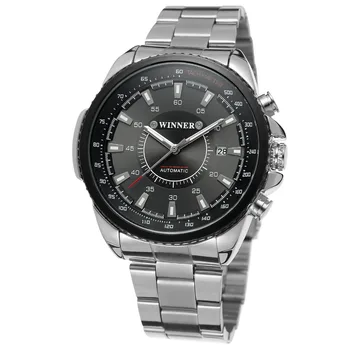 

T-winner Automatic Mechanical Men Watch Reloj Hombre Stainless Steel Watch Men Skeleton Auto Mechanical Watches