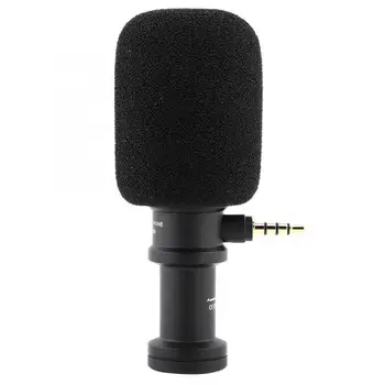 

COMICA Mobile Phone Aluminium Alloy Microphone Smartphone Mic for iPhone for Samsung with Wind Muff