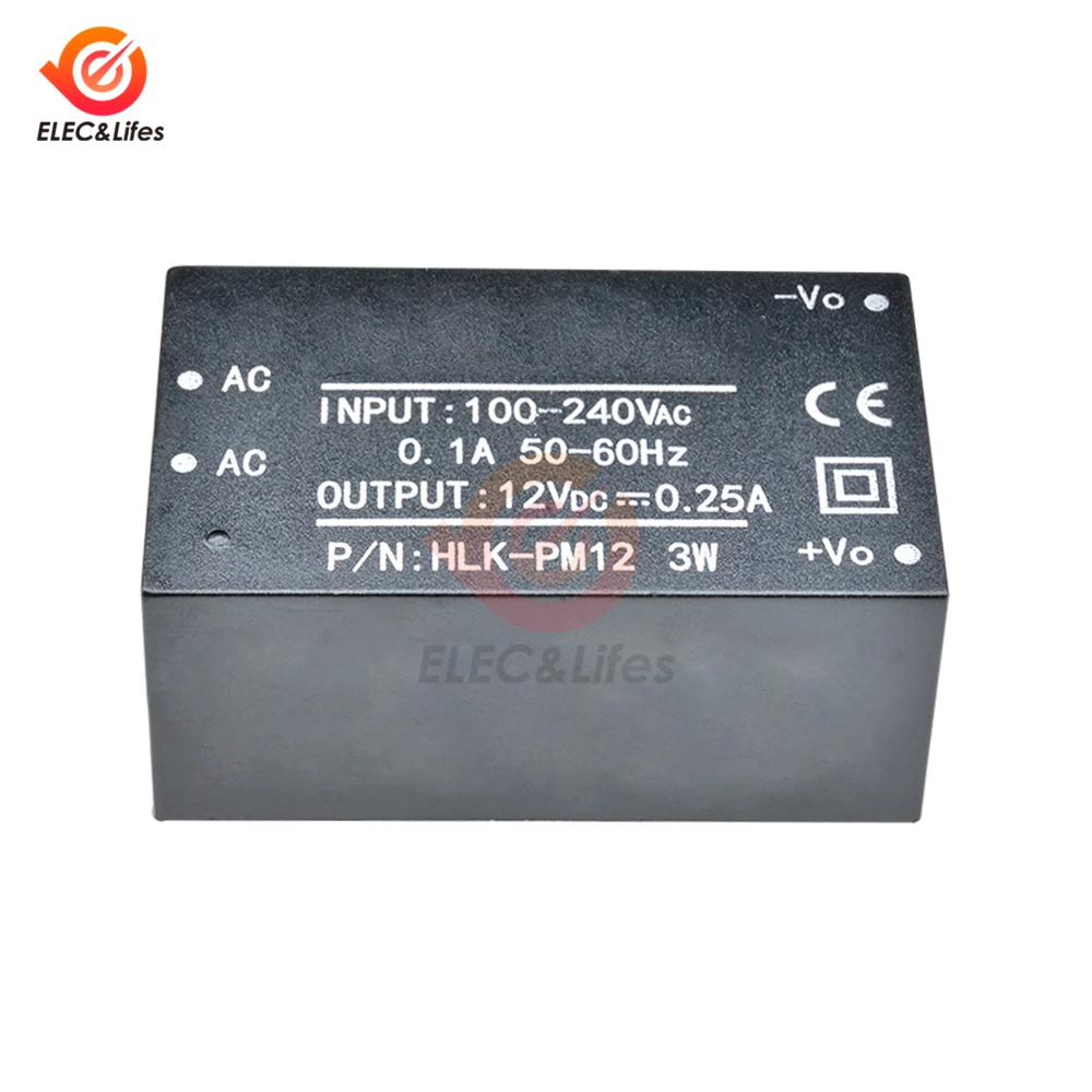 AC-DC 220V до 3,3 V 5V 12V Мини модуль источника питания с HLK-PM01 HLK-PM03 HLK-PM12 Шаг вниз переключатель, модуль источника питания с сертификацией UL/CE