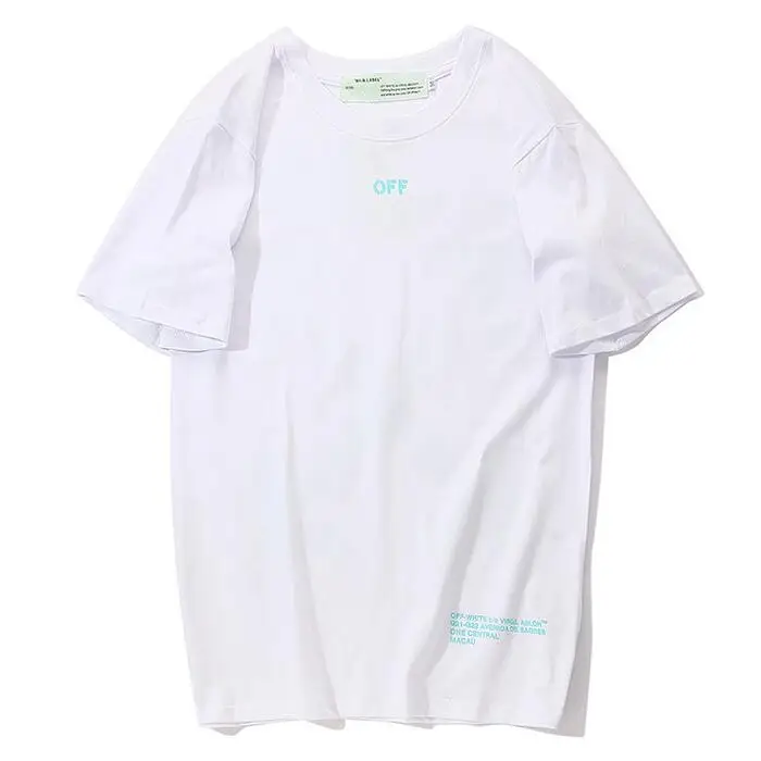 19SS Off-White OW Rendering масляная живопись для мужчин и женщин унисекс пара влюбленных моделей Модная хлопковая футболка с круглым вырезом и коротким рукавом