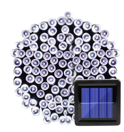 white 50/200/500 Led Солнечная Фея светильник уличный Водонепроницаемый уличная гирлянда домики рождественские украшения для сада строка светильник полоса цепь - Испускаемый цвет: white