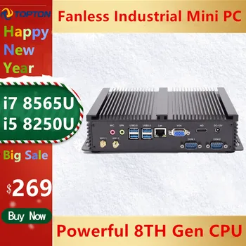 

2020Topton Industrial Mini PC Fanless Computer Windows 10 Intel Core i7 8565U i5 8265U 2*DDR4 1*mSATA+1*M.2+1*2.5''SATA HDMI VGA