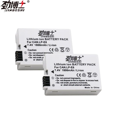 2X Battery 4 шт. LP-E8 LP E8 LPE8 1800 мА/ч, замена Батарея+ LCD Dual charger для цифровой однообъективной зеркальной камеры Canon EOS 550D 600D 650D 700D Rebel T2i T3i T4i T5i - Цвет: 2X Battery