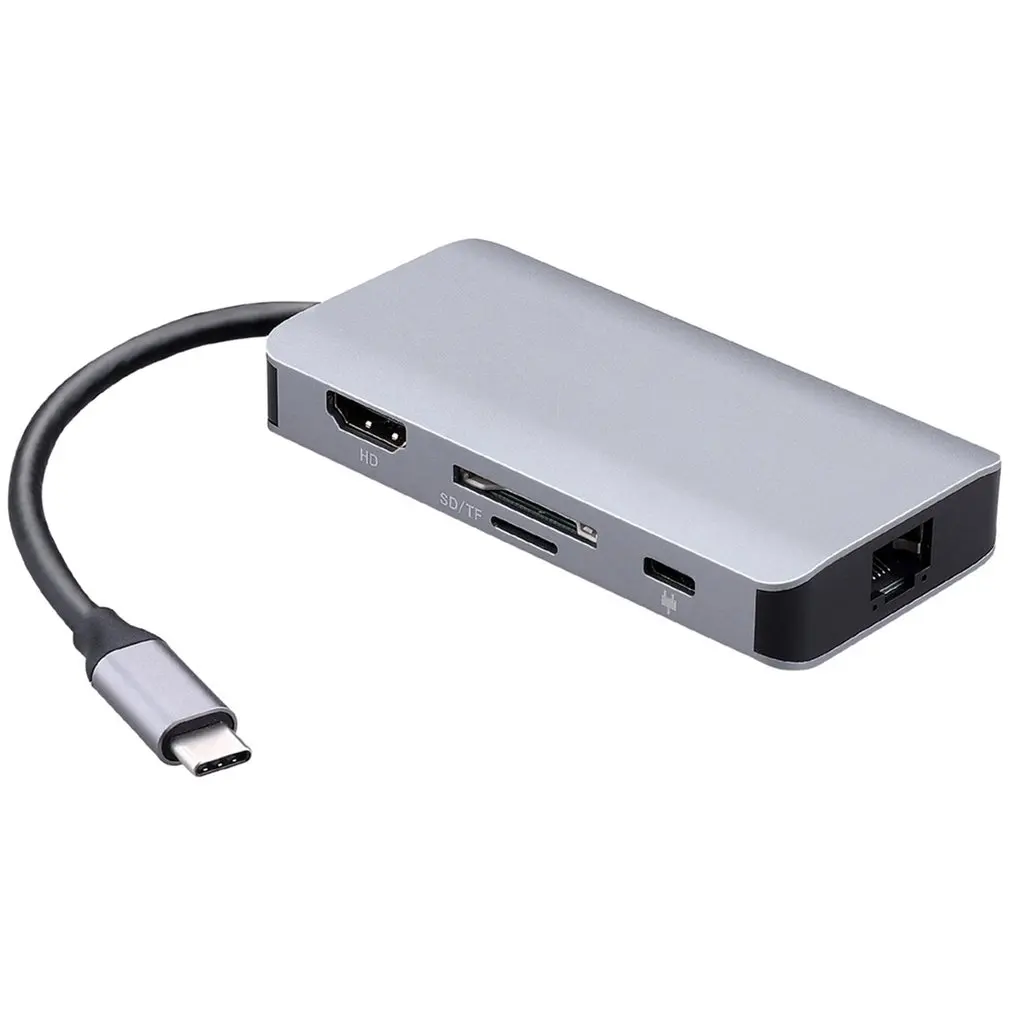 Type C USB C концентратор многопортовый USB 3,1 type C к HDMI USB 3,0 RJ45 SD кардридер зарядка PD адаптер конвертер для Mac
