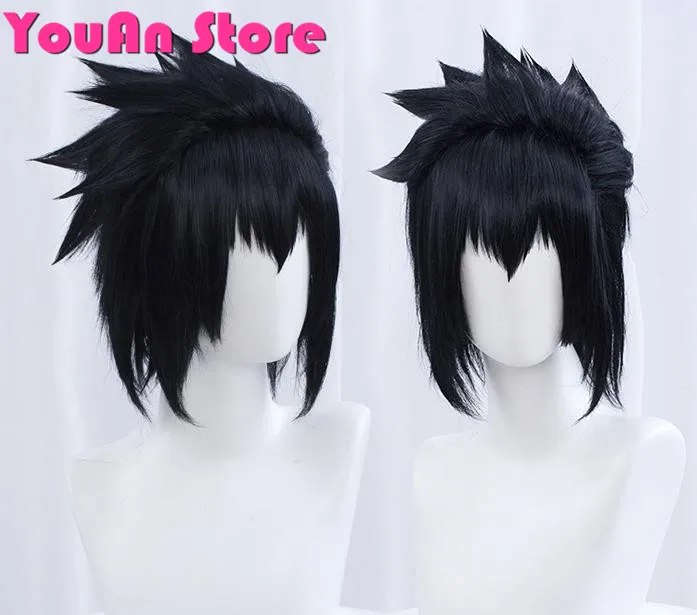 Sasuke Uchiha Cosplay Men Short Black Wig hair Heat Resistant Synthetic Hair+Free gift wig cap |