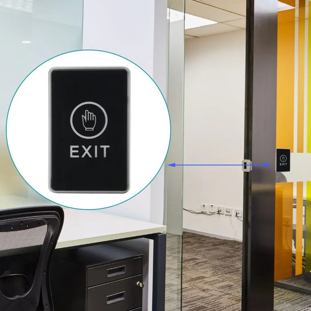 Push Touch Sensor Exit Button Security Access Control System Door Exit Release Button With LED Indicator Light for Home