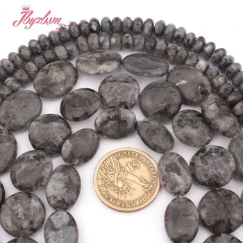 

Natural Back Labradorite Coin Oval Rondelle Heishi Beads Spacer Beads Stone for Women DIY Jewelry Making Necklace Bracelet 15"