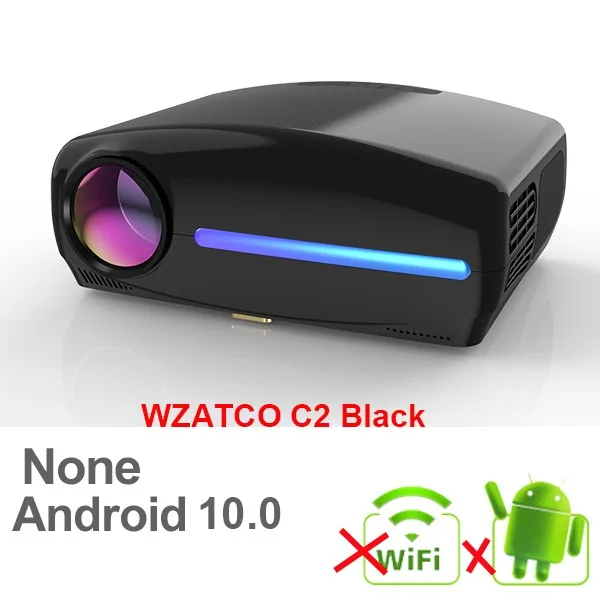 WZATCO C2 Hot Sale LED Proyector 4K Full HD 1080P Android 10.0 Wifi Smart Home Theater Video Portable Projector 3D Movie Beamer mini projector Projectors