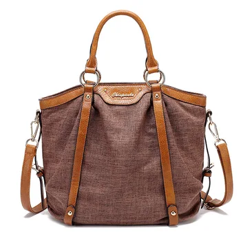 

Leisure Women Handbag Canvas tote Bag Shoulder high quality PU leather ladies hand bags crossbody bags for women large capacity