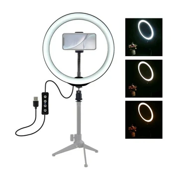

PULUZ PU397 10-Inch Dimmable LED Ring Light Fill Light with Mobile Phone Clip