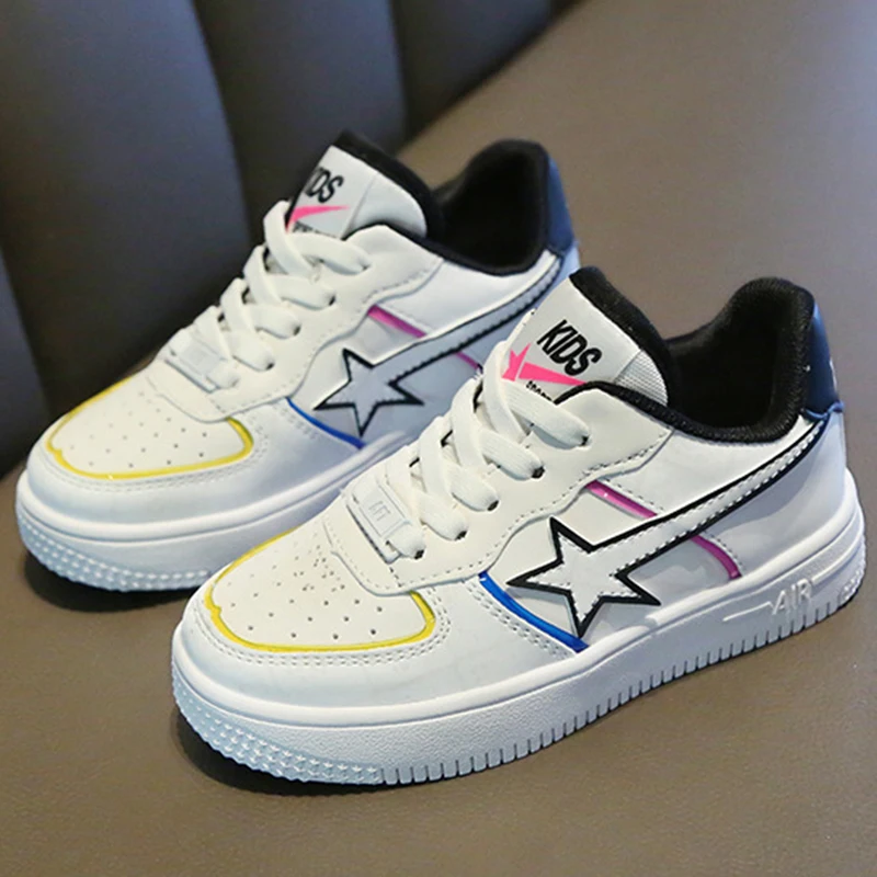 

Новинка Весна 2020, Детские повседневные туфли для Скейтборда для мужчин и женщин, дышащая Белая обувь для мальчиков и девочек, повседневные корейские кроссовки