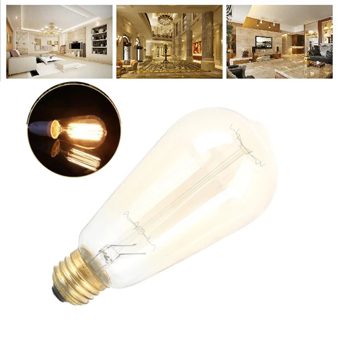 Яркий Ретро E27 840W Тип Эдисона Вольфрамовая Лампа накаливания Droplight AC120V