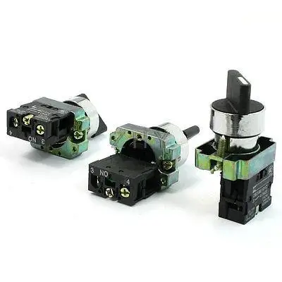 

3 PCS 2 Position 2 Screw Terminal NO SPST Rotary Switch Latching 10A Ith 600V Ui