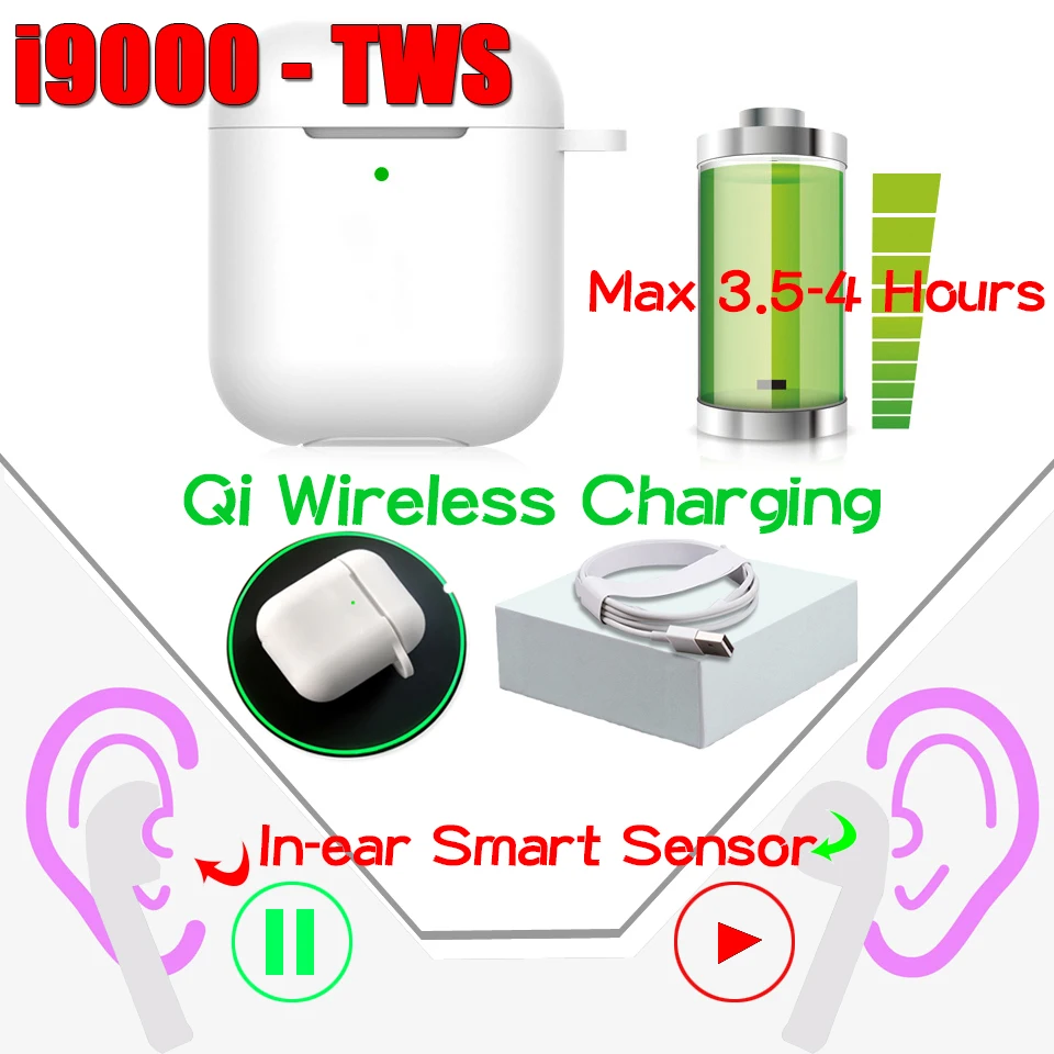 

Original i9000 TWS Smart Sensor Aire 2 Auriculares Bluetooth Earphone Wireless Earbuds Headphone Headset i12 i50000tws Pro elari