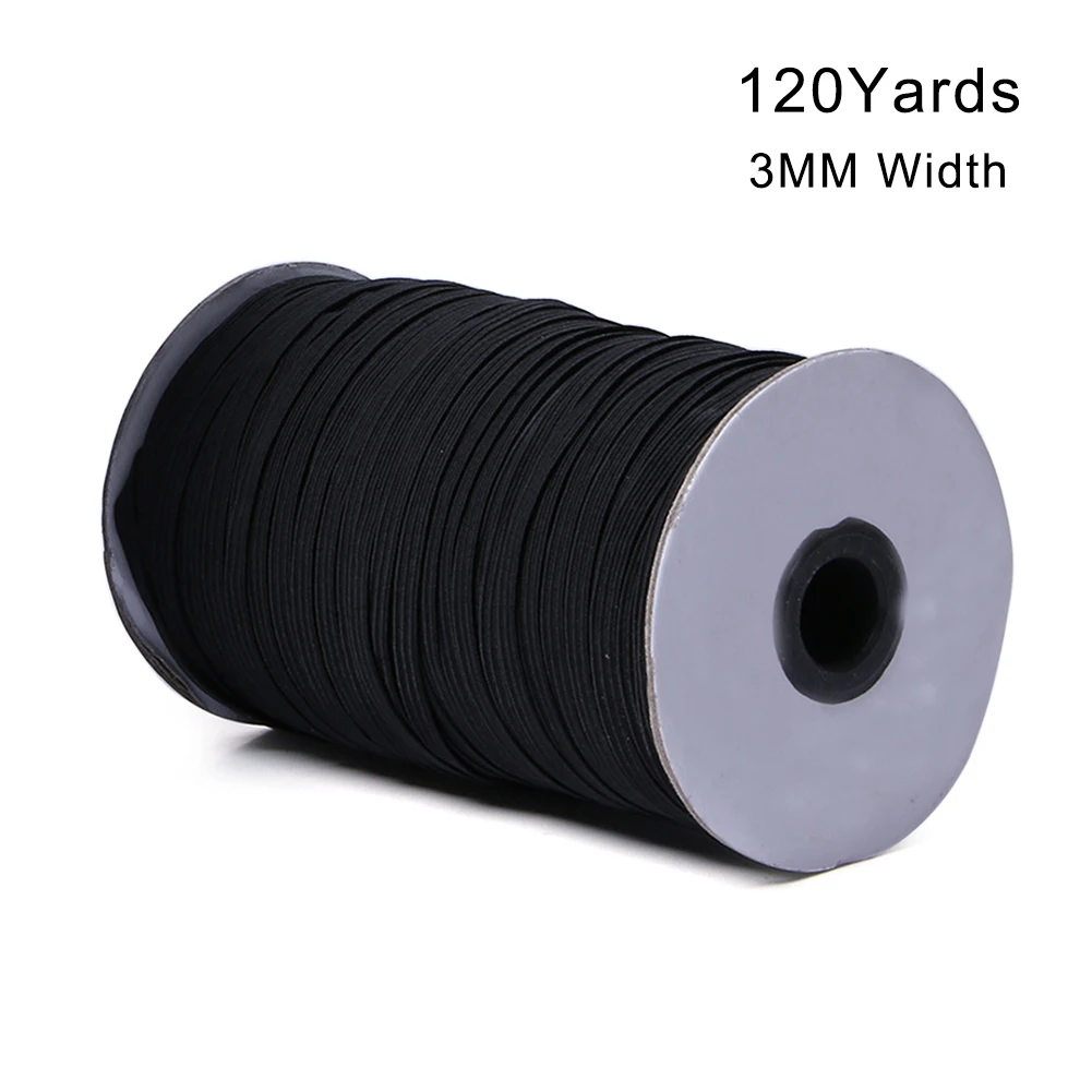 

200 Yards Elastic Rubber Band 3mm Round Elasticity Strap Rope DIY Face Shiled