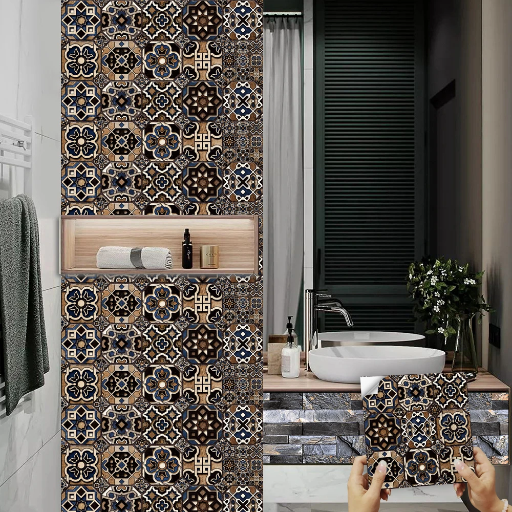 10/15/20センチメートルヴィンテージモロッコタイル壁のステッカーの