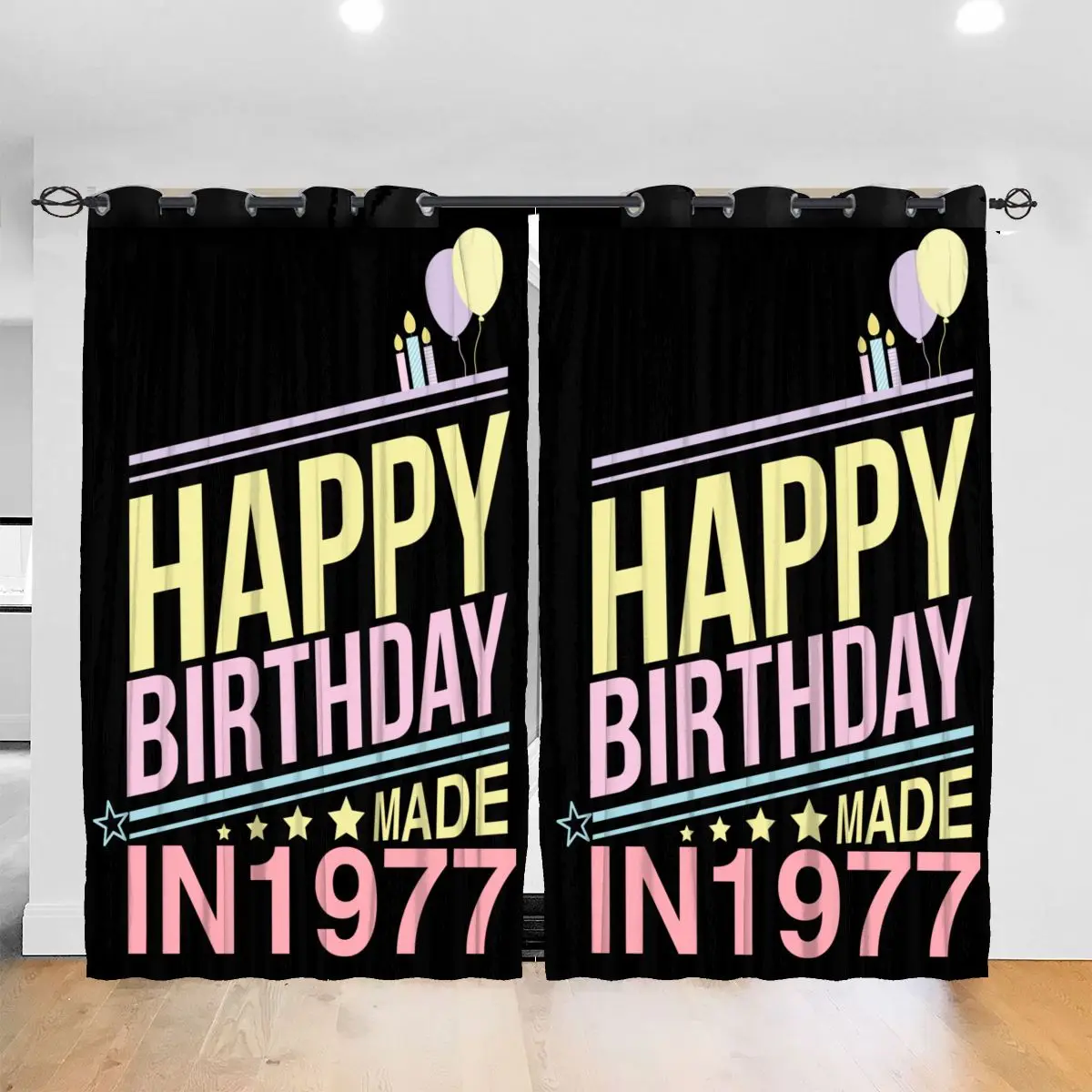 

Living Room Sun Block Curtain Made In 1977 40th Birthday Funny Saying Light Shading Bedroom Blackout Window Curtains 52x72In
