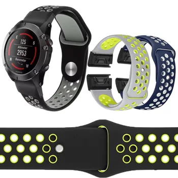 

For Garmin Fenix 5S 5X plus/Approach S60/Descent Mk1 Breathable Bracelet Strap Silicone Apple Clasp Replacement Accessories