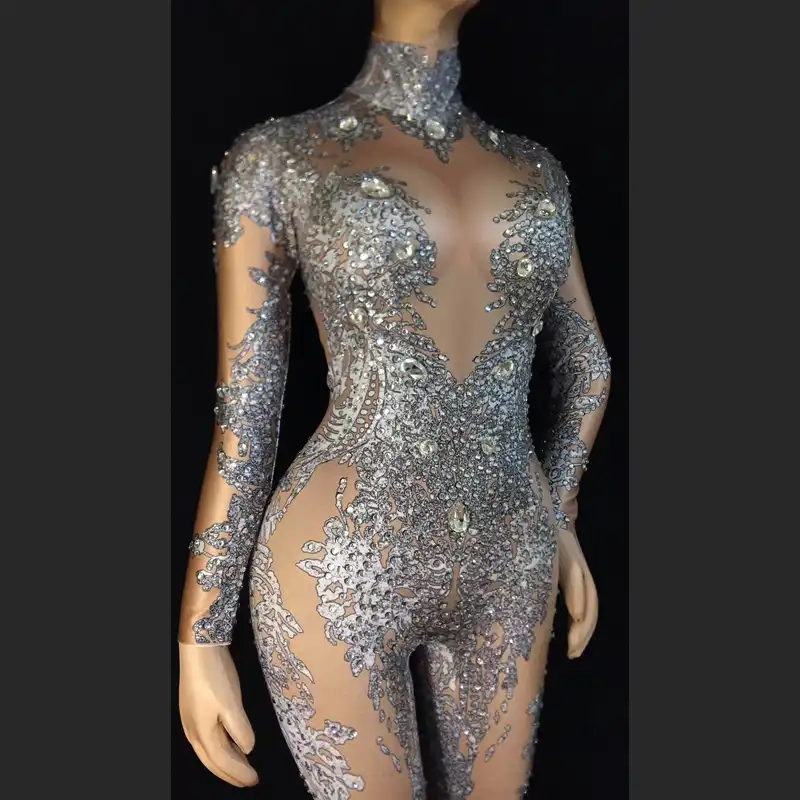 white rhinestone jumpsuit