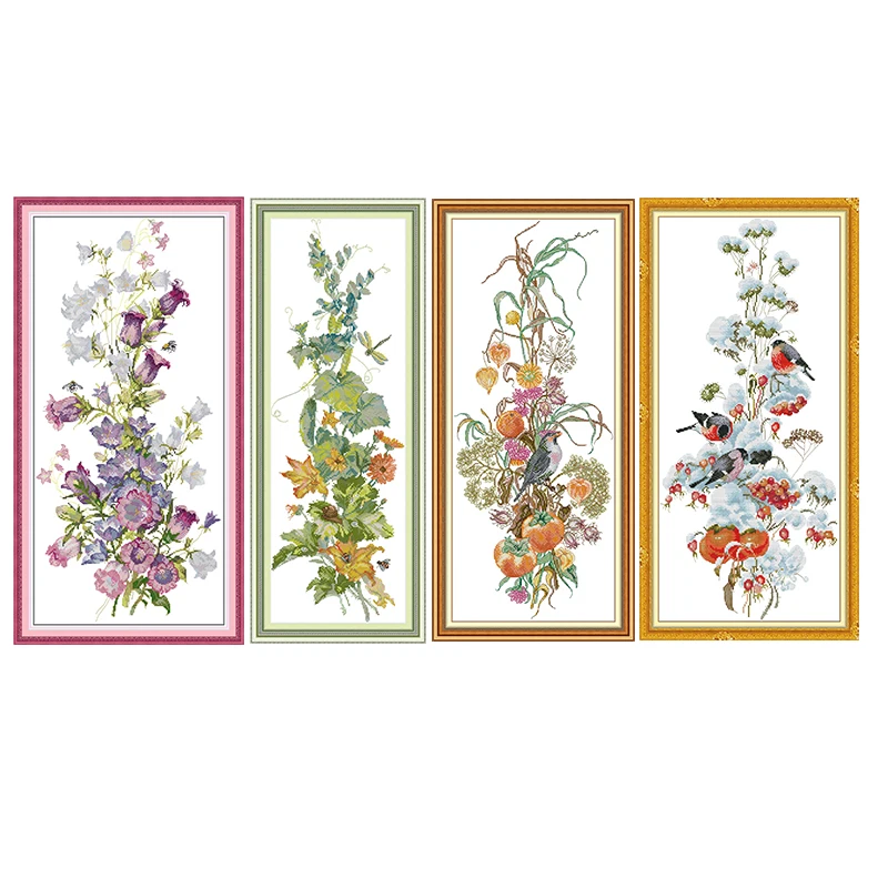 Наборы для вышивки крестиком Four Seasons of Flower 11CT 14CT Набор ручной работы с