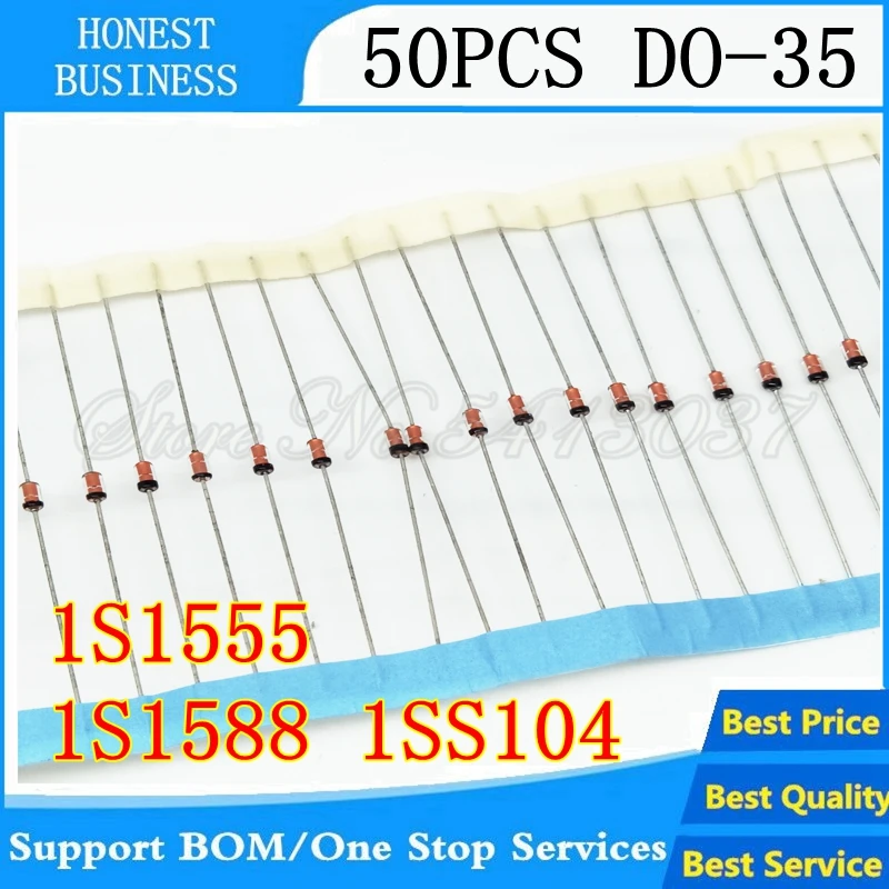 50 шт./лот 1S1588 IS1588 1S1555 IS1555 1SS104 ISS104 DO-35 В наличии лучшее качество | Электроника