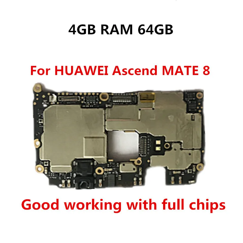 

For HUAWEI Ascend MATE 8 NXT-AL10 Unlocked Original Motherboard 4GB RAM 64GB ROM Mainboard EMUI Logic Board With Full Chips